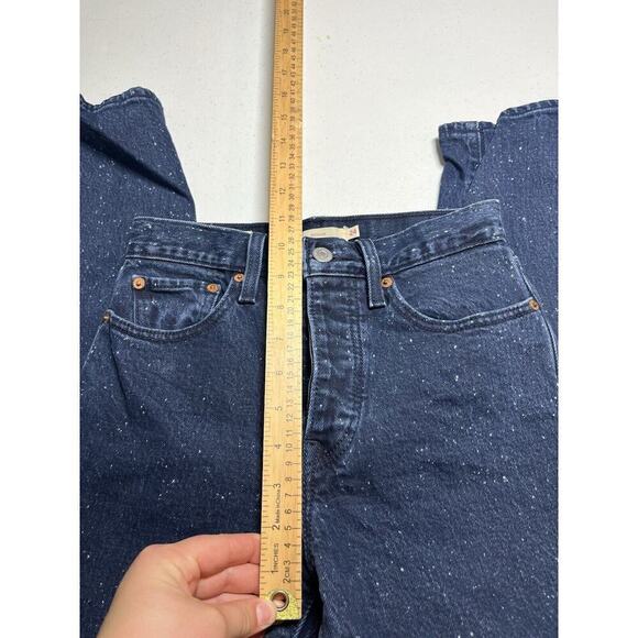 Levis Wedgie Button Fly Speckled Blue Jean Womens Size 24 - Picture 6 of 9